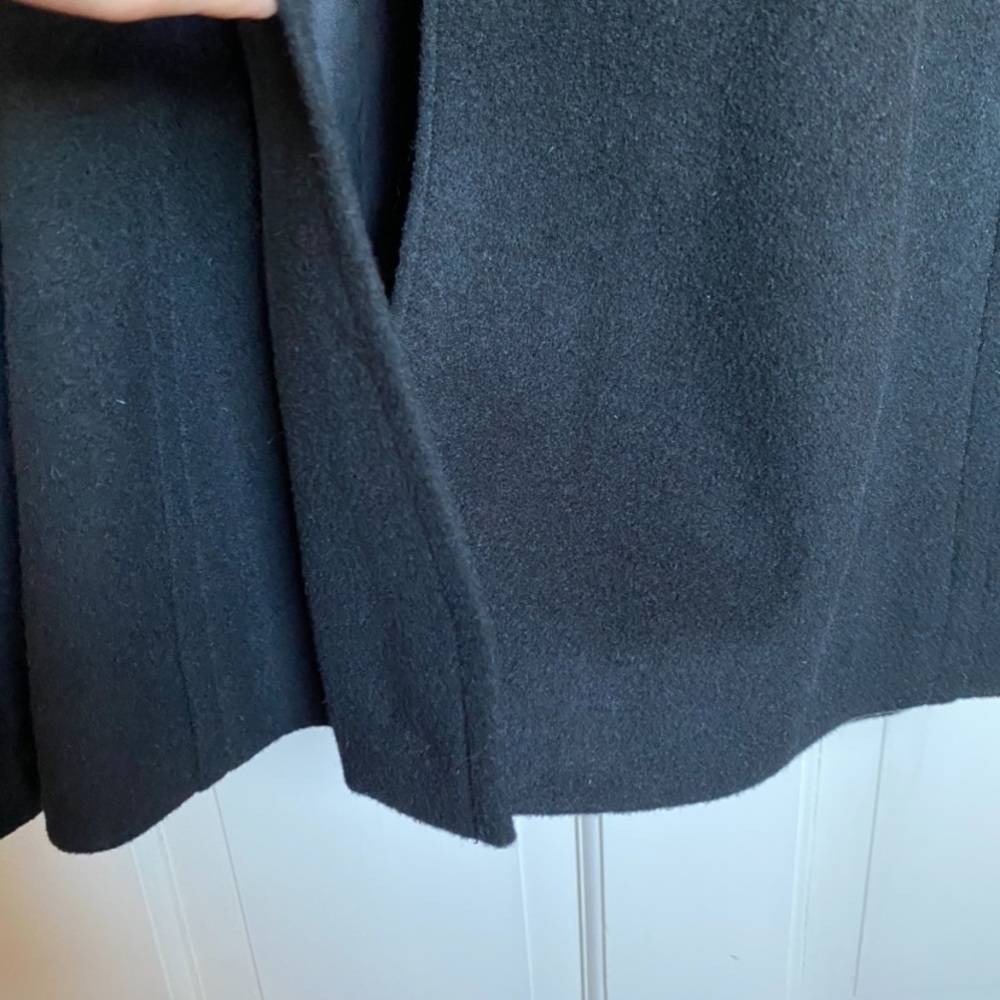 Vintage 90s Iconic Black Wool Trench Peacoat/Jacket by Liz Claiborne 14 - Picture 14 of 14